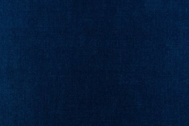 mavi renkli hasır desen, closeup ile bir tekstil malzemesinden. Denim kumaş ile doğal doku yapısı. Kumaş zemin