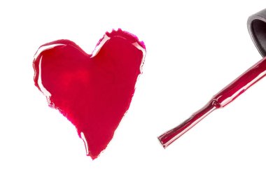 Beyaz arkaplanda tırnak cilası