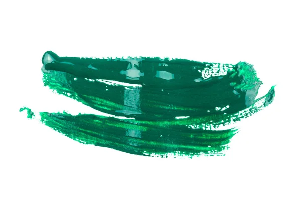 Zielona farba na białym tle — Zdjęcie stockowe