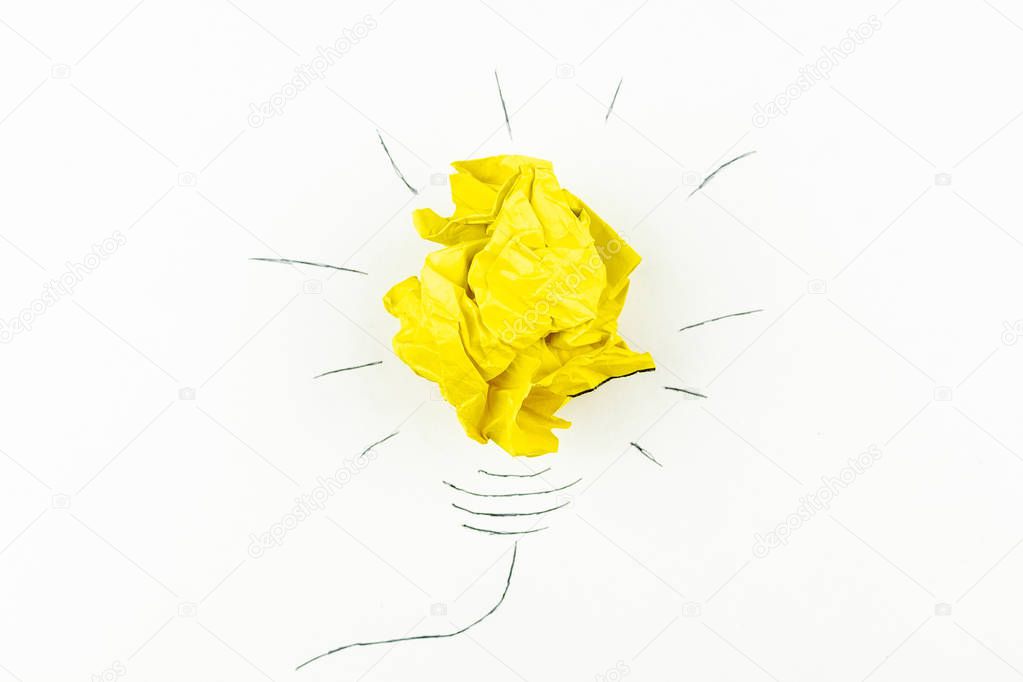 crumpled paper light bulb