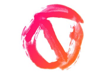 Beyaz arkaplanda kırmızı boya