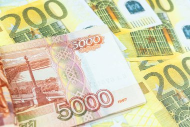 euro, ruble banknotlar