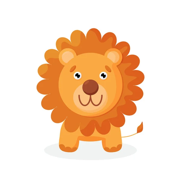 Cute Lion Cartoon Isolated White Background Vector Illustration — Stock Vector