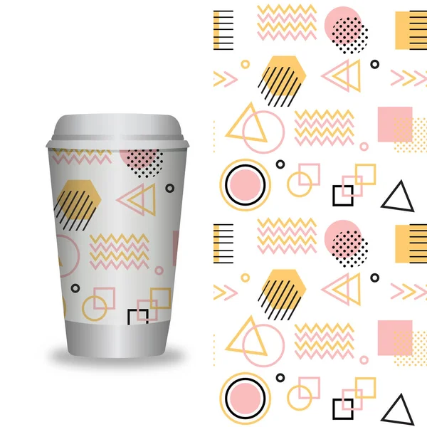 Чашка кофе с шаблонами — стоковый вектор