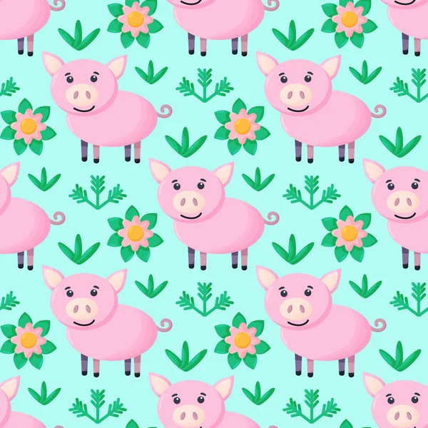 Domuzla kusursuz desen, vektör tekstil kumaş baskı vektör çizimi