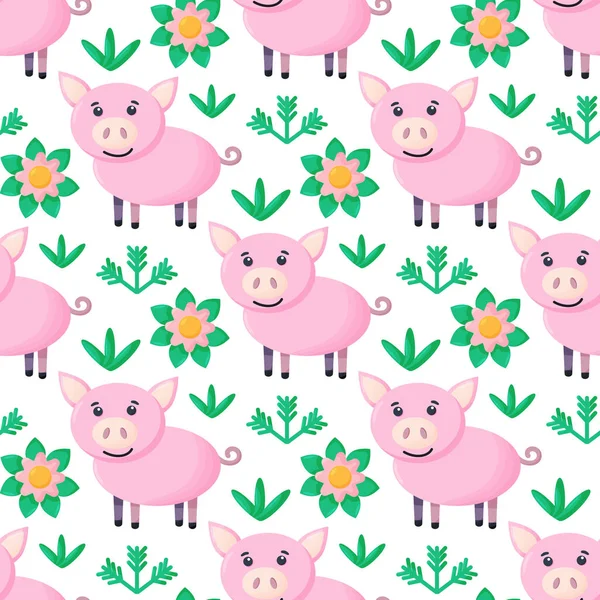 Domuzla kusursuz desen, vektör tekstil kumaş baskı vektör çizimi