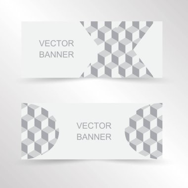 Geometrik afiş seti, web sitesi afiş şablonu tasarımı. İniş sayfası tasarımı, tanıtım afişi, reklam. Kullanımı ve kişiselleştirilmesi kolay. Vektör İllüstrasyonu