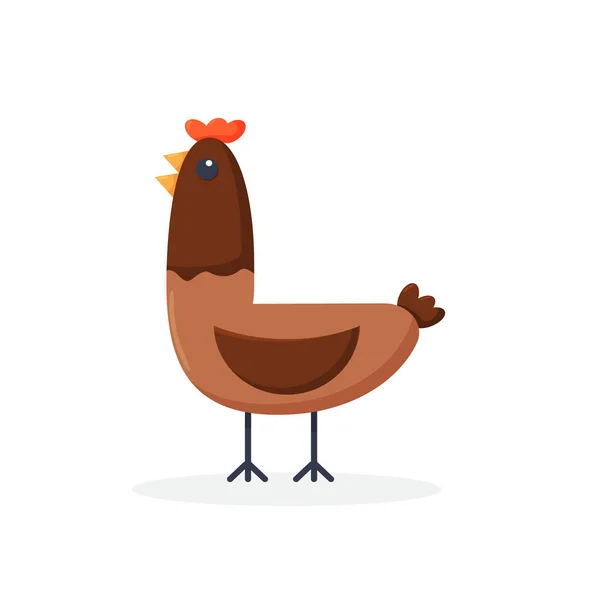 Drôle de dessin animé poulet, poule, illustration vectorielle isolé sur fond blanc. — Image vectorielle