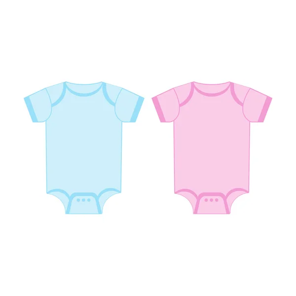 Διάνυσμα μπλε και ροζ κενό μωρό πρότυπο Bodysuit, Mock-up Closeup Απομονωμένο σε λευκό. Παιδιά σώματος, μωρουδίστικο πουκάμισο, φορμάκι. — Διανυσματικό Αρχείο
