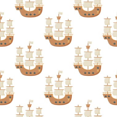 Yelkenli gemilerle deniz yolculuğunun temasında kusursuz bir model var. Geçmişe dönük arkaplanda deniz nesneleri