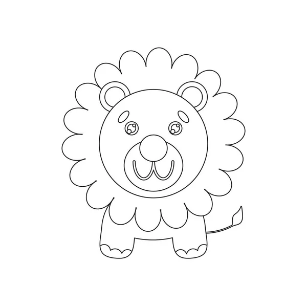 Coloring Page of Cute Lion, can train your childrens imagination and train childrens creativity and get to know colors — Stock Vector