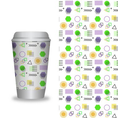 Kalıplı kahve fincanı. Vektör İllüstrasyonu. 