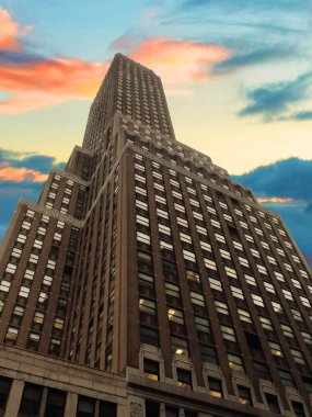 kule gökdelen günbatımı veya gündoğumu