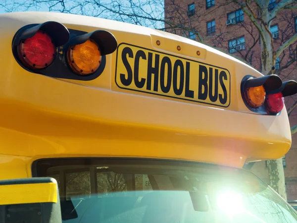 Escola Ônibus Sinal Perto — Fotografia de Stock
