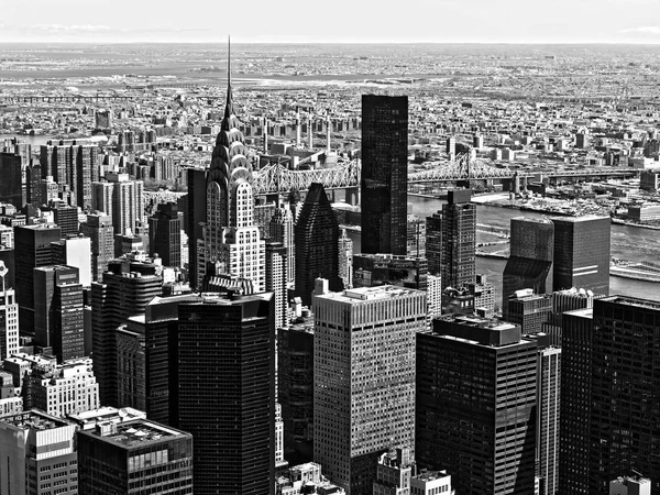 Fekete Fehér Építészet Felhőkarcolók Manhattan New York City Usa Ban — Stock Fotó