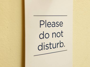 Lütfen işareti mesaj rahatsız etmeyin