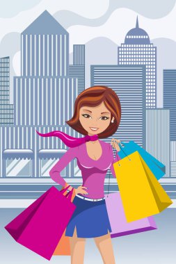 Moda kadın alışveriş çantası çanta şehir merkezinde