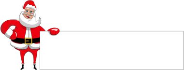 Noel Baba arkasında izole boş billboard afiş