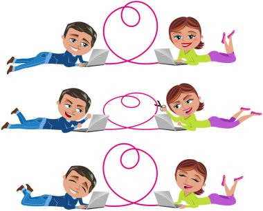 Kaç aşk duyguları üzerinde beyaz izole internet üzerinden içinde
