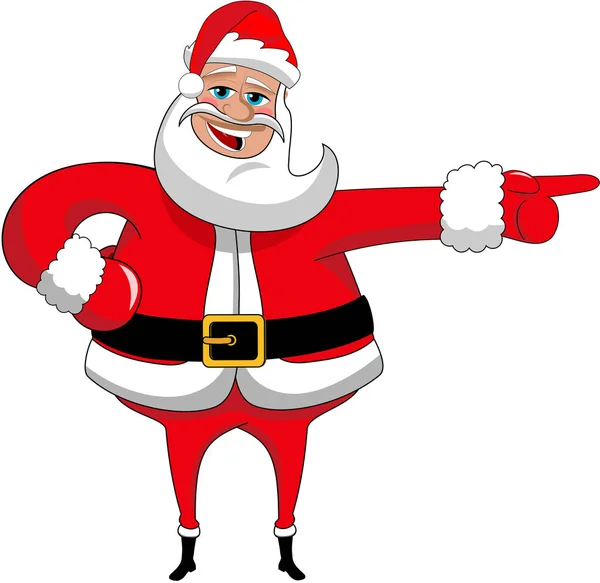 Papai Noel Indicando Isolado —  Vetores de Stock