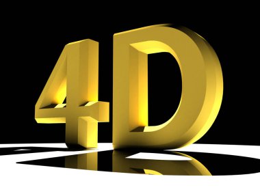 yansıtıcı 4 d harfleri arkadan aydınlatmalı beyaz arka plan üzerinde featuring 3d çizim