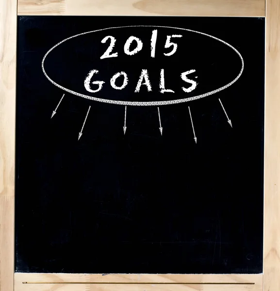 Blackboard 2015 Goals New Year Tasks Resolutions Isolated White — Stock Photo, Image