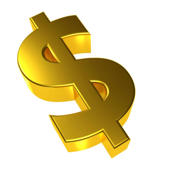 Illustration Featuring Gold Dollar Symbol Isolated — Stock Photo, Image