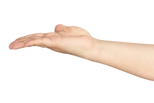 Ausgestreckter Arm Mit Offener Hand Isoliert — Stockfoto