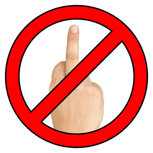 Forbidden Sign Symbol Female Hand Gesture Meaning Western Cultures Fuck — Stock Photo, Image