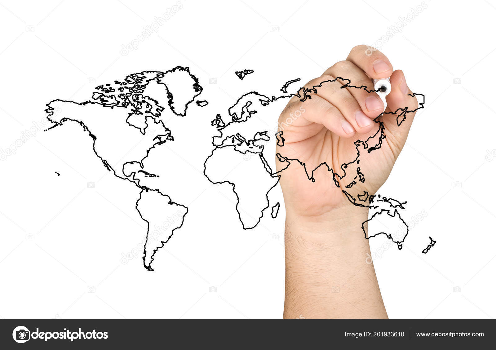 Hand Completing Drawing World Map Black Felt Tip Marker Clear Stock Photo Image By C Canbedone Hand Completing Drawing World Map Black Felt Tip Marker Clear Stock Photo Image By C Canbedone
