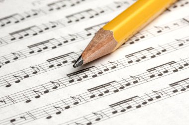 Levha müzik notları tam yalan kalem portre