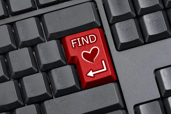 Clavier Ordinateur Avec Touche Entrée Remplacée Par Touche Recherche Amour — Photo