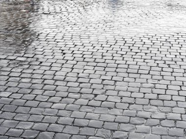 Geometrik desen ıslak cobblestones yaptı