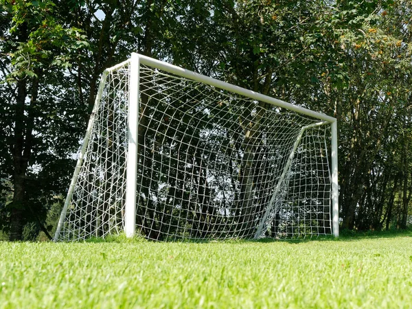 Lege Voetbal Doel Buiten — Stockfoto