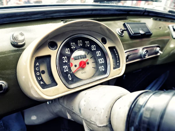 Dashboard Vinage Car Closeup — Stock Photo, Image