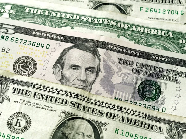 Dollars Argent Etats Unis Billets Banque Américains Fond Papier Peint — Photo