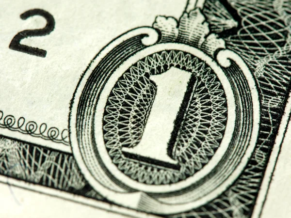 Één Dollar Bankbiljet Geld Verenigde Staten Amerikaanse Macro Close — Stockfoto