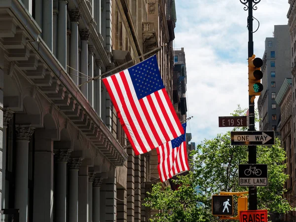 Bandeira Americana Cidade — Fotografia de Stock