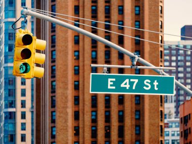 Yeşil trafik Manhattan New york City ABD'de ışık