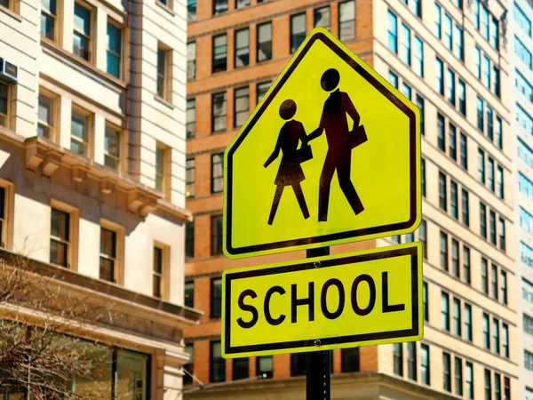 School road sign in new york city USA