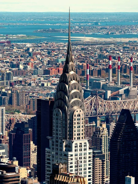 New York City Usa April 2018 Aerial View Manhattan Chrysler — Stock Photo, Image