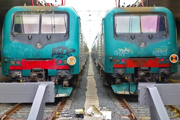 Roma Talya Mart 2015 Tren Roma Termini Tren Istasyonunda Durur — Stok fotoğraf