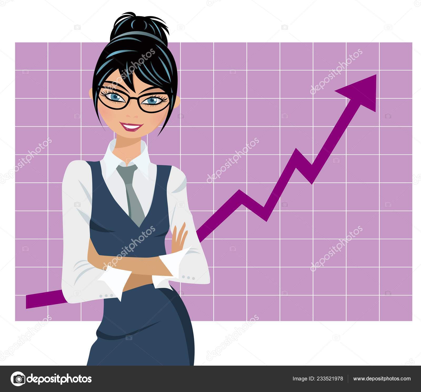 Successful Business Woman Graph Stock Vector Image by ©canbedone #233521978