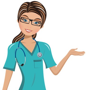 Kadın doktor sunulması izole