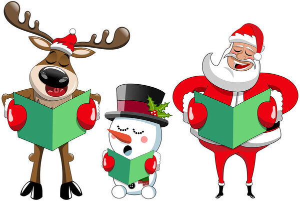 Мультфильм "Санта-Клаус и снеговик" поет колядку
