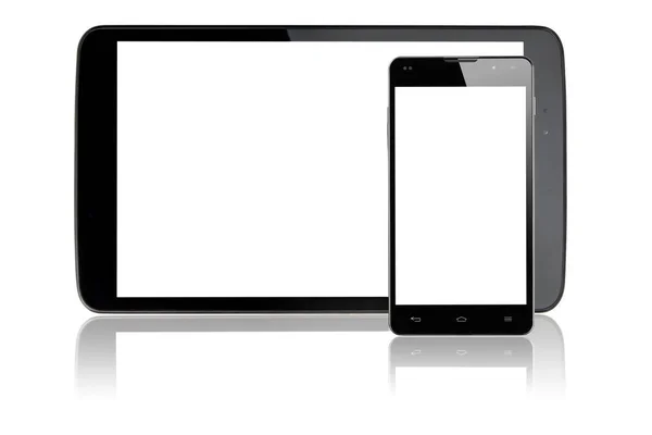 Tablet Smartphone Met Leeg Wit Scherm — Stockfoto