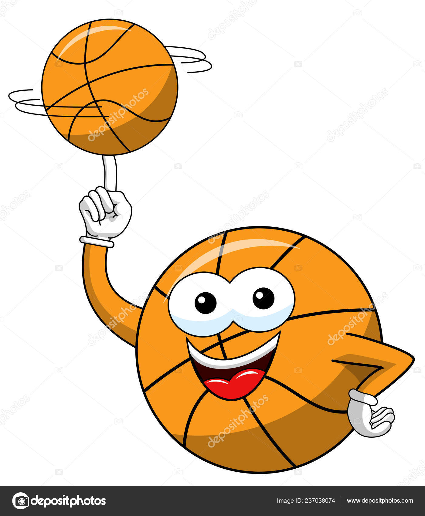 Basketball Ball Cartoon Funny Character Spinning Balance Ball Isolated  White Stock Vector by ©canbedone 237038074