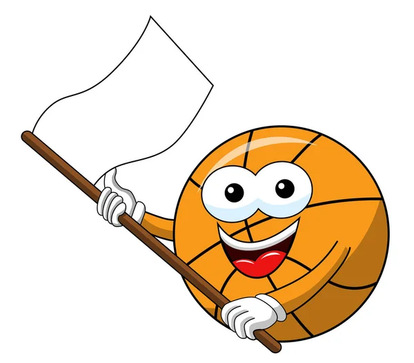 Ballon Basket Personnage Drôle Isolé Sur Blanc — Image vectorielle