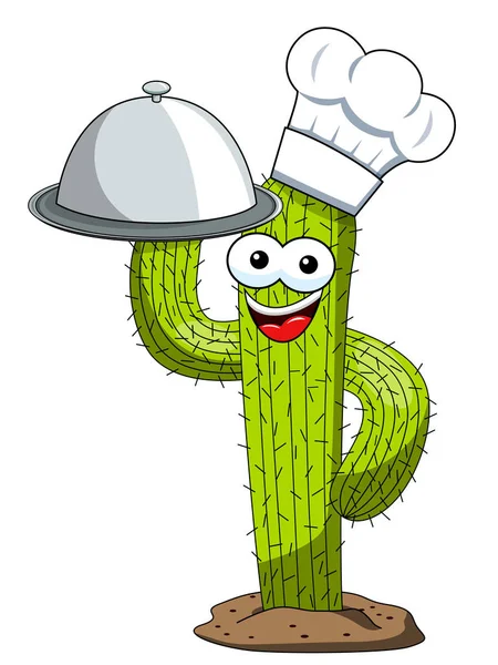 Cactus Honkbal Bal Karakter Mascotte Cartoon Lade Cook Vector Geïsoleerd — Stockvector