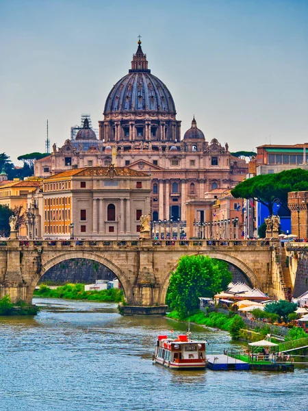 Basílica São Pedro Rio Tibre Roma Itália — Fotografia de Stock